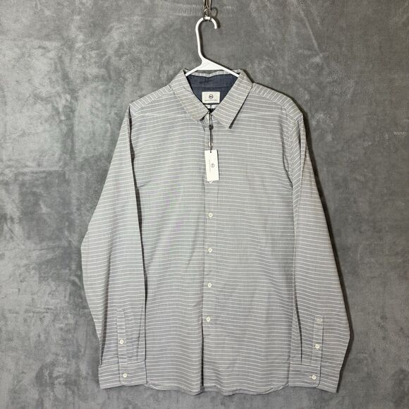 NWT AG Adriano Goldschmied Standard Fit Long Sleeve Button Up Shirt M Gray $158 - Picture 1 of 10